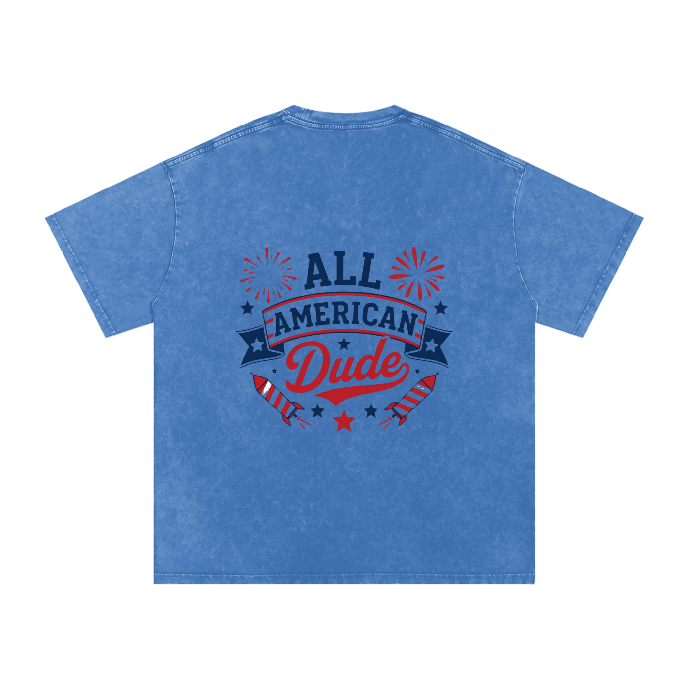 DOMINUS | Camiseta de Algodão Oversized All American Dude, com Lavagem Snow